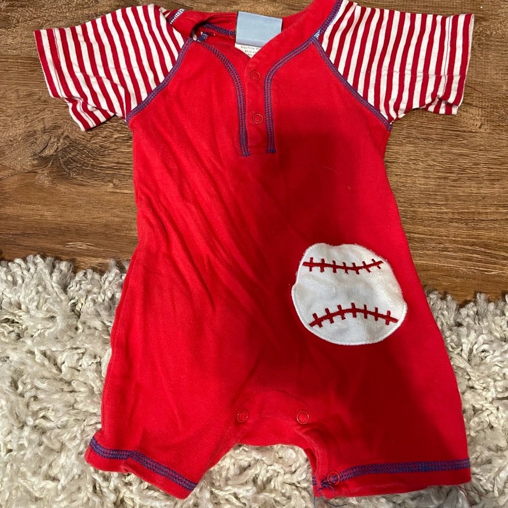 Three Sisters Boys Baseball Romper